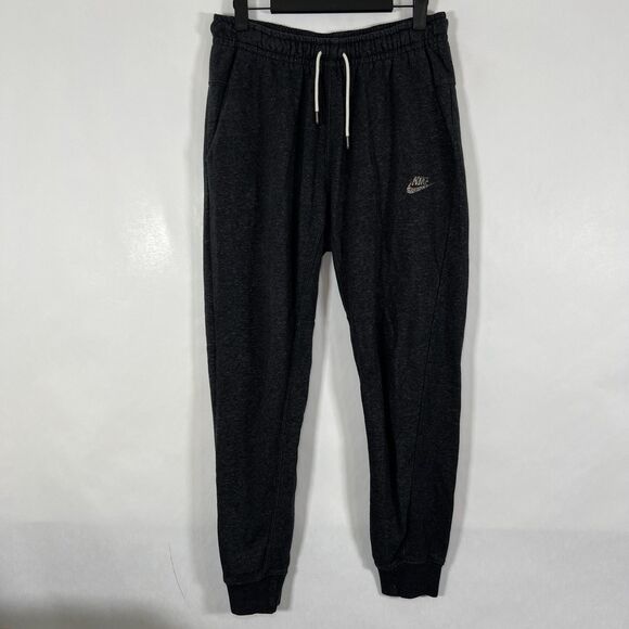 Nike Joggers Sweatpants Mens Size Small Gray 28x29 Colorful Logo Fleece Tapered - Picture 1 of 15
